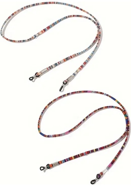 Bohem Desenli 5 Adet Renkli Gözlük Kordonu Seti 70 cm – Gözlük Askı Ipi, Tatil ve Günlük Kullanım Için