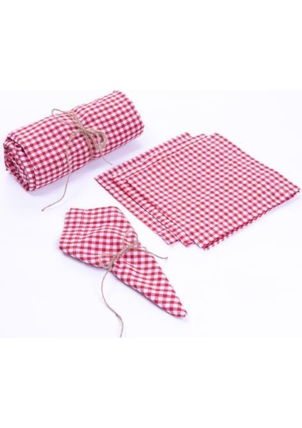Masa Örtüsü, Peçete Piknik Seti 5 Parça, Kırmızı fiyatları