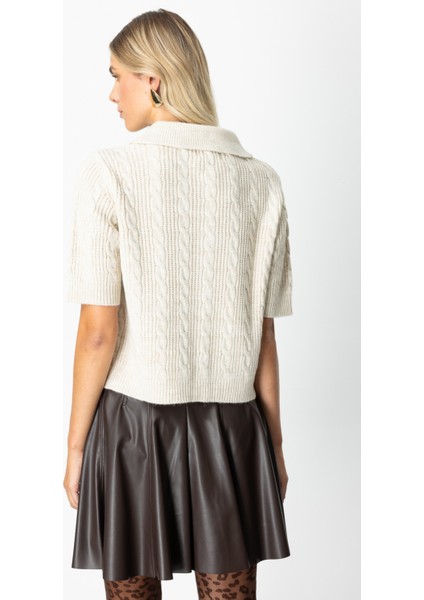 Kadın Kısa Kollu Örme Hırka 65917 Bej fırsatları