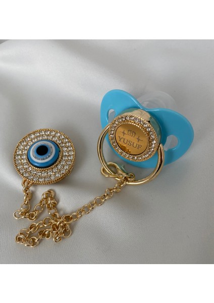 Altın Kaplama Isimli Zirkon Taşlı Silikon Emzik Seti (0-6 Ay) – Damaklı & Kişiye Özel Mavi Nazarlık indirimleri