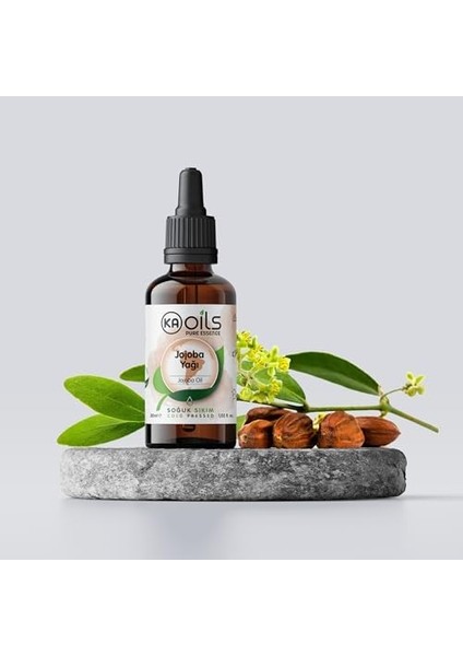 Kaoils Jojoba Yağı 30 ml - Doğal ve Saf Soğuk Sıkım | Simmondsia Chinensis Oil | Kokusuz Form - Aromaterapi Masaj Yağı, Cilt ve Saç Bakımı Için Ideal