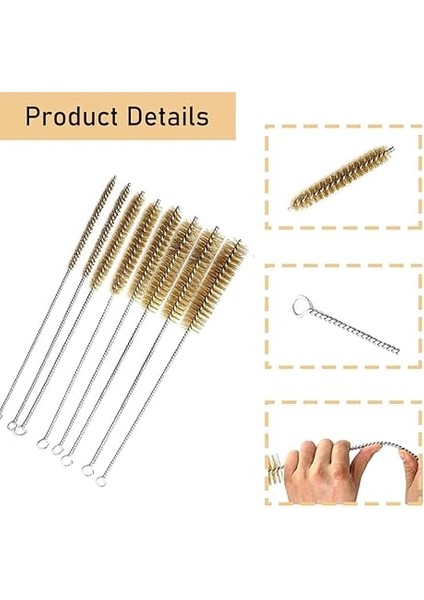 Adet Pirinç Boru Temizleme Fırçası, Pirinçten 6 – 25 mm Pirinç Tel Fırça Seti, Verimli Delik Temizliği Için Uzun Saplı Çok Fonksiyonlu Temizleme Fırçaları modelleri