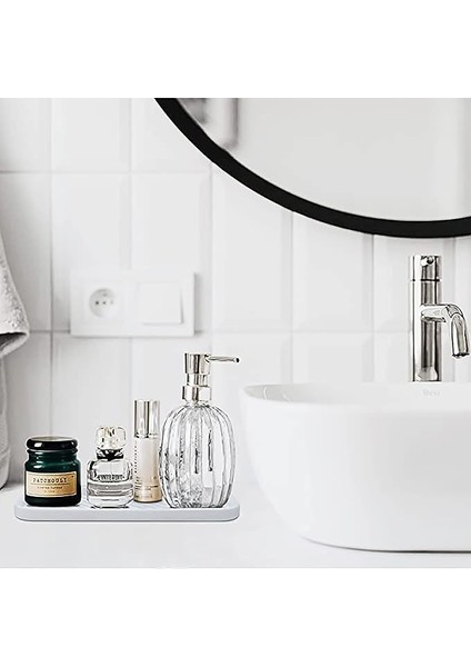 Home Silikon Sabunluk Yağdanlık Altlığı Organizer, Çok Amaçlı Sunumluk,sıvı Sabun Standı 26X10 cm