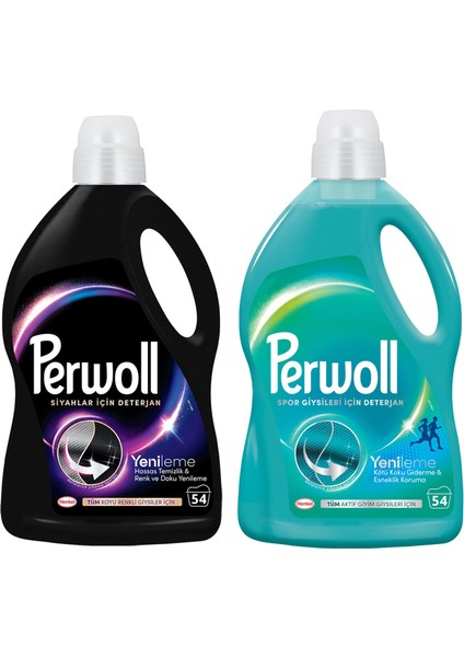 2,97 Lt Siyahlar ve Spor Giyisiler Için Sıvı Deterjan 2 Li Set