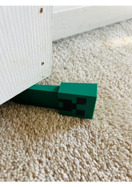 Minecraft Creeper Temalı 3D Baskı Kapı Stoperi 2'li – Dekoratif Kapı Tutucu | Çocuk Odası ve Ofis Için Dayanıklı Pla Malzeme