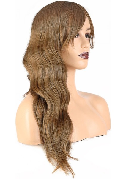 Dalgalı Perçemli Fiber Sentetik Orta Boy Peruk - Bebek Kumralı modelleri