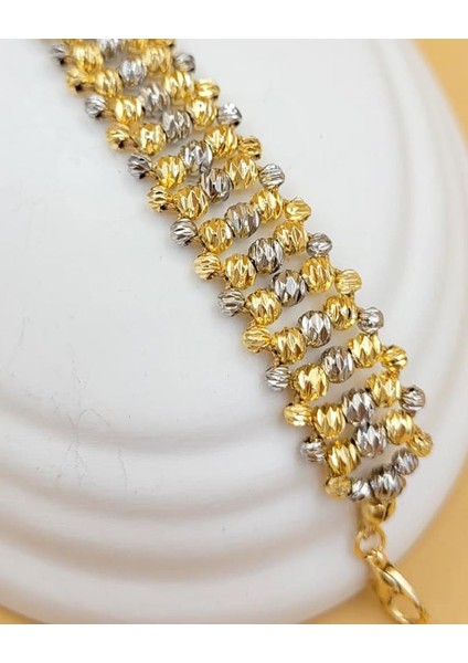 Altın Işıltısı Çift Sıra Dorika Bileklik fiyatları