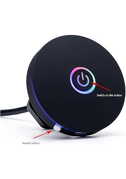 Computer Switch Rgb Lighting Effect External Host Power Switch Button,suitable For Internet Cafes,homes,offices (Black) fırsatları
