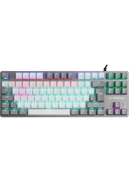 Snug K14 Beyaz/gri Blue Swıtch Rainbow Tkl Mekanik Gaming Oyuncu Klavye
