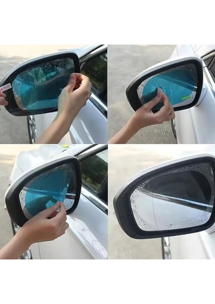 Ayna Yağmur Kaydırıcı Film, Dikiz Aynası Buğu Önleyici ve Su Geçirmez Film 2 Li Set