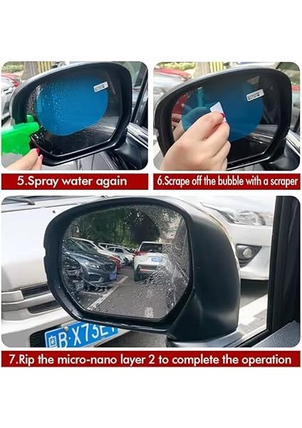 Ayna Yağmur Kaydırıcı Film, Dikiz Aynası Buğu Önleyici ve Su Geçirmez Film 2 Li Set fırsatları