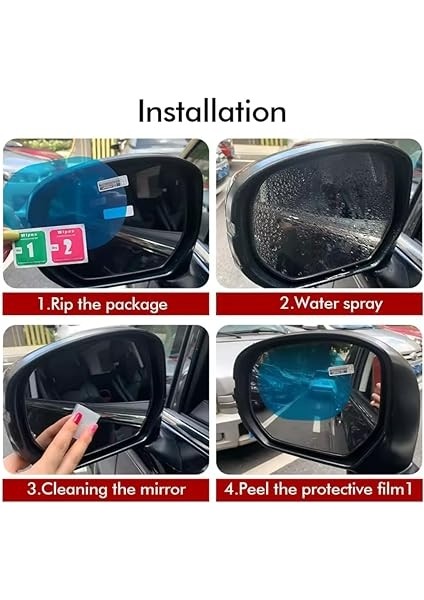 Ayna Yağmur Kaydırıcı Film, Dikiz Aynası Buğu Önleyici ve Su Geçirmez Film 2 Li Set indirimleri