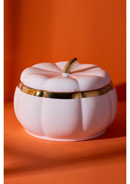 Kabak Porselen Xxl Kapaklı Saklama Kabı 21X10.2 cm