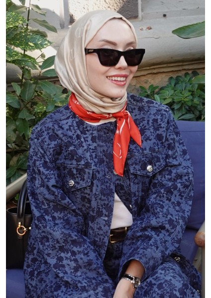 Hilal'in Tercihi Monogram Desen Liora Pamuk Şal Bej fiyatları