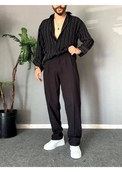 Old Money Pileli Baggy Kalıp Beli Lastikli Yazlık Keten Pantolon fiyatları