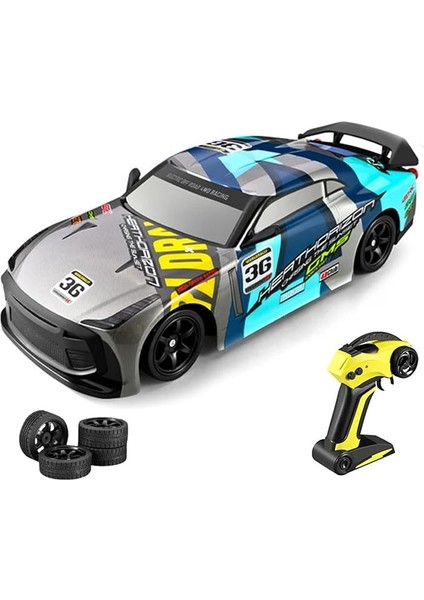 30 Km Hız Yapan Uzaktan Kumandalı Araba Şarjlı Drift Atan Hız Vitesli LED Işıklı 2 Kademeli Hız Vitesi 2 Farklı LED Işıklı Farlar Yedek Drift Lastikler (Spor)