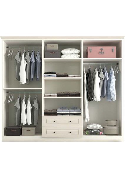 Venita Camlı 6 Kapaklı 2 Çekmeceli Gardırop modelleri