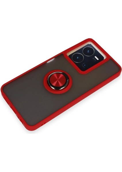 Nrzsnt Newface Vivo Y36 Kılıf Montreal Yüzüklü Silikon Kapak - Kırmızı fırsatları