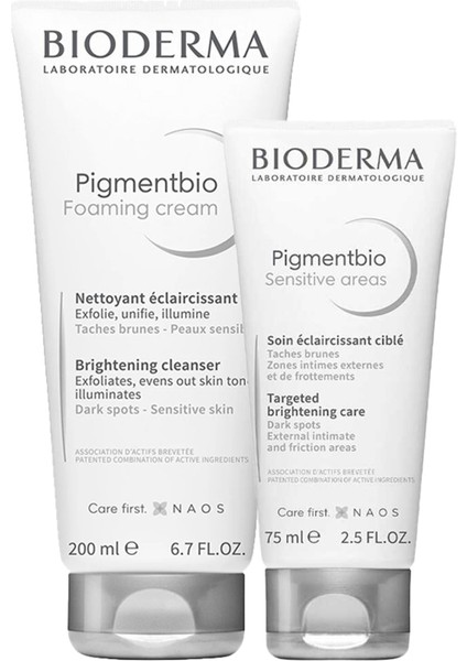 Asfstore Bioderma Leke ve Cilt Kararması Karşıtı Bakım Seti - %30 Indirim Etiketli Pigmentbio Sensitive Areas 75 ml + Pigmentbio Foam 20