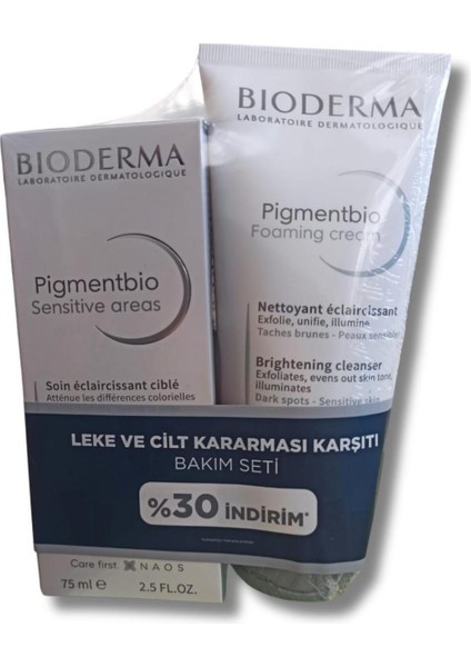Asfstore Bioderma Leke ve Cilt Kararması Karşıtı Bakım Seti - %30 Indirim Etiketli Pigmentbio Sensitive Areas 75 ml + Pigmentbio Foam 20 fiyatları