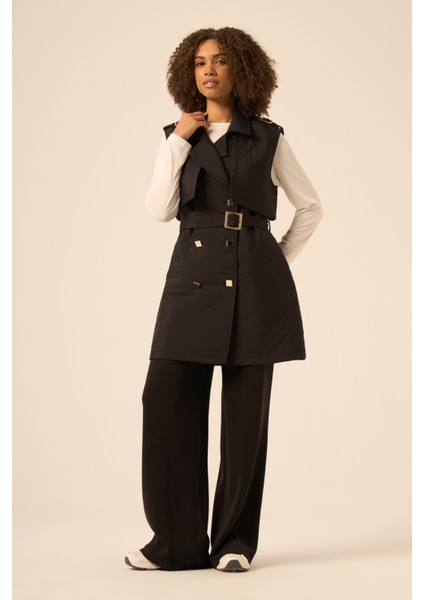 Bayan Kapitone Yelek Siyah 31240 modelleri