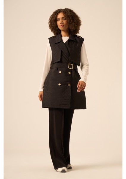 Bayan Kapitone Yelek Siyah 31240 fırsatları