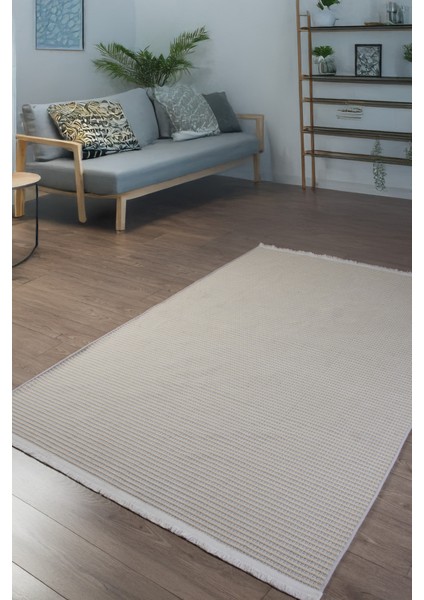 Beyaz Krem Şönil Kilim Salon Oturma Çocuk Odası Hasır Yıkanabilir Yolluk Kaymaz Taban Halı fırsatları