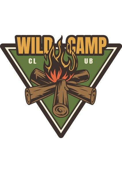 Aksesuar Adventure Camping Kamp Off Road Sticker Ateş Fire Off Road 10 x 8,5 cm