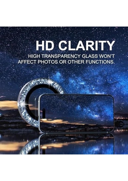 Happy 15 / 15 Plus Taşlı Lens Koruyucu Premium Kalite ve Görünüm Light Blue modelleri