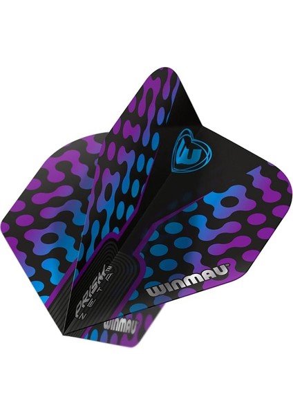 Prism Zeta Siyah, Mor ve Mavi Ekstra Kalın Dart Kanadı - Pakette 1 Set (Toplam 3 Kanat)
