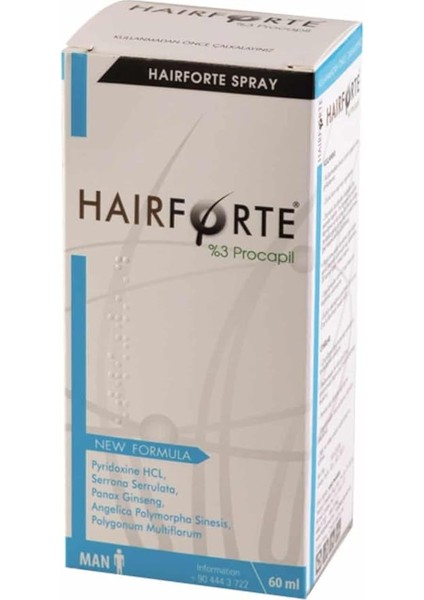 Hair Forte Erkek Saç Dökülmesi Engelleyici Sprey 60 ml