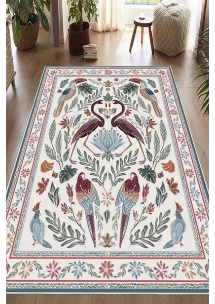 Dijital Baskılı Renkli Flamingo Desenli Kaymaz Taban Yıkanabilir Halı fiyatları