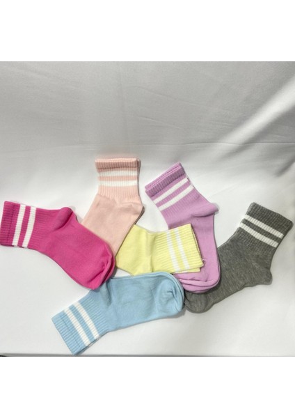 4’lü Karışık Renkli Çizgili Kolej Tenis Çorabı fiyatları