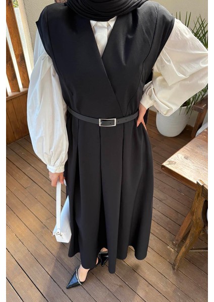 Pile Detaylı Kemerli Jile Siyah modelleri