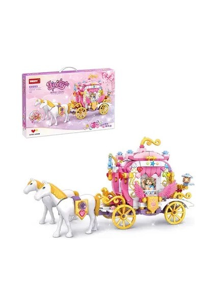 C0253 Prenses Arabası At Arabası Bulmaca Yapı Taşı Tuğla Seti PCS:435 Parça