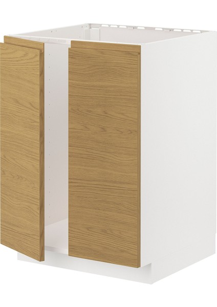 Eviye dolabı, VOXTORP meşe görünümlü, 60x60 cm, 2 kapaklı