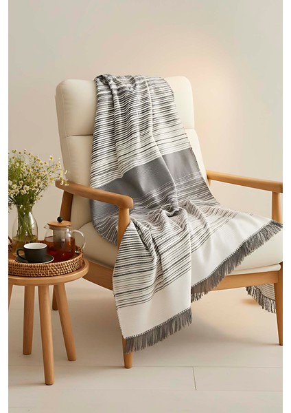 Veloura Antrasit Tek Kişilik Battaniye - Tv Battaniyesi 135X180 cm