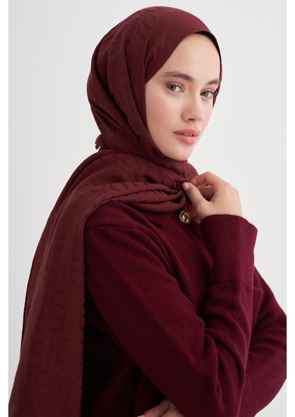 Luxe Desen Liora Pamuk Şal Bordo fiyatları