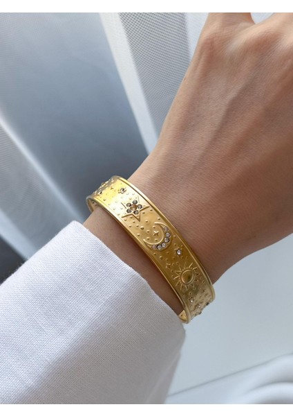 Çelik Ay Yıldız Bileklik