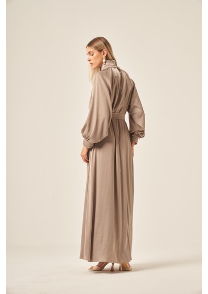 Kadin Ipek Saten Elbise Haki 31208 indirimleri