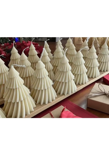 2li Mum Çam Ağacı Yılbaşı Temalı Mum