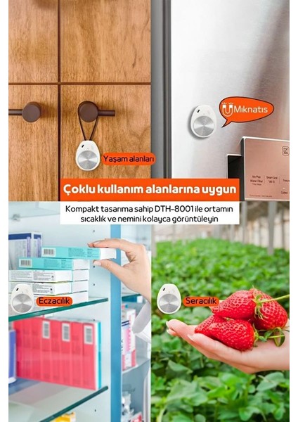 DTH-8001 Bluetooth Sıcaklık ve Nem Ölçer Datalogger THR377 fırsatları