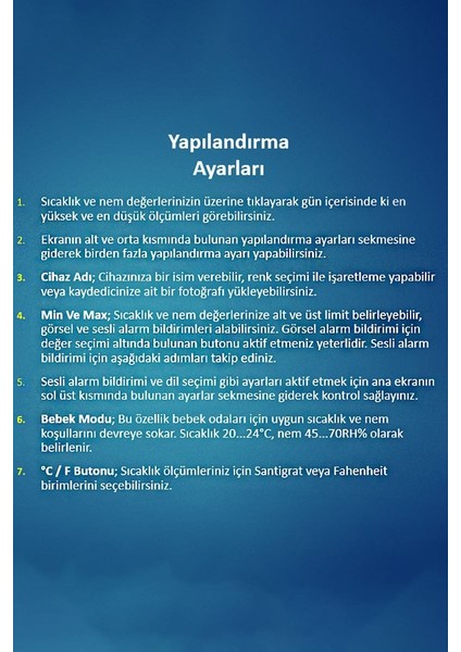 DTH-8001 Bluetooth Sıcaklık ve Nem Ölçer Datalogger THR377 indirimleri