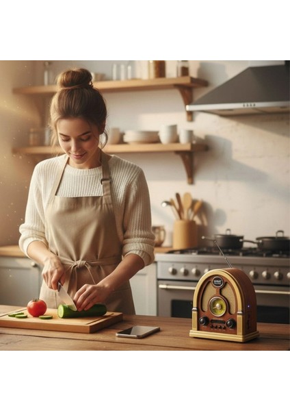 Orta Boy Kubbe Model Retro Ahşap Tasarım Bluetooth Hoparlörlü Radyo – Fm/am Destekli, Şarjlı ve Taşınabilir Radyo NS-7061 (5324) fırsatları