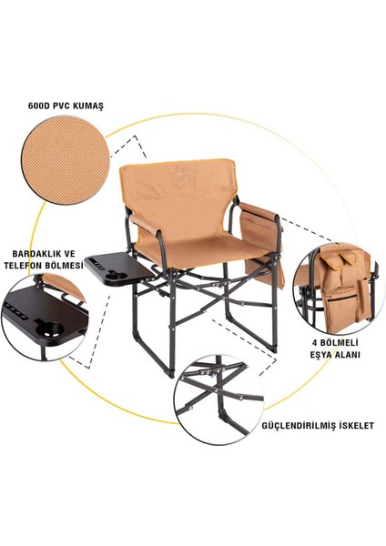 Extra Katlanabilir L Kamp Koltuğu Toprak