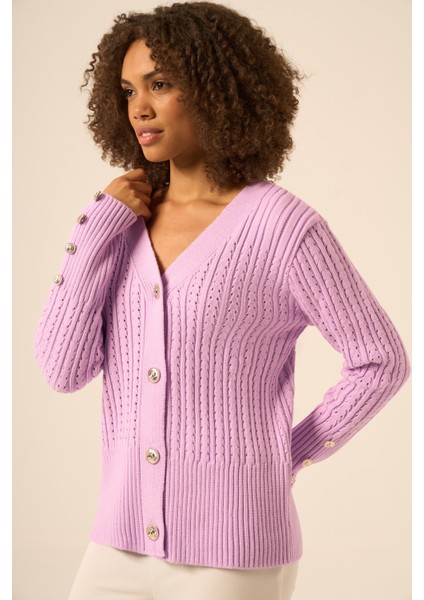 Kadın Saç Örgü Hırka Lila 25237 fiyatları