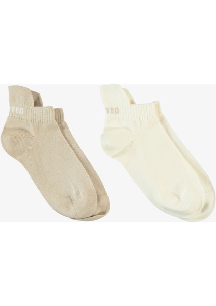 Unıted4 Kadın Krem/beyaz 2'li Çorap