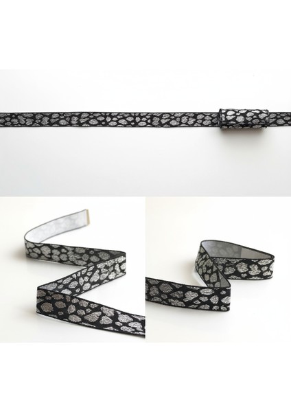 Leopar Desenli Jakarlı Parlak Şerit – Dekoratif Kemer, Çanta, Ayakkabı ve Hobi Aksesuar (1 Metre)