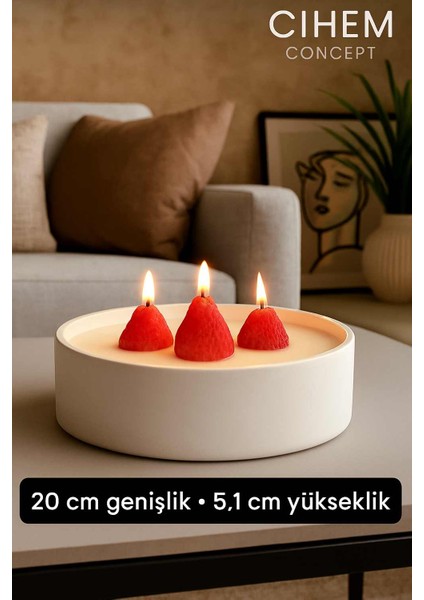 Strawberry Flame - Dev Boy Çilek Figürlü Çilek Kokulu Doğal Mum Kasesi