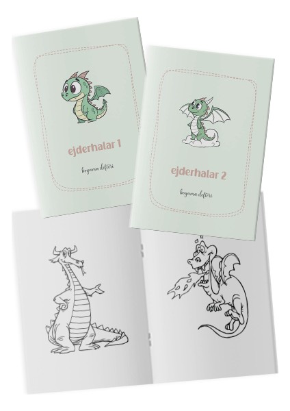 Ejderhalar Boyama Kitabı 2'li Set